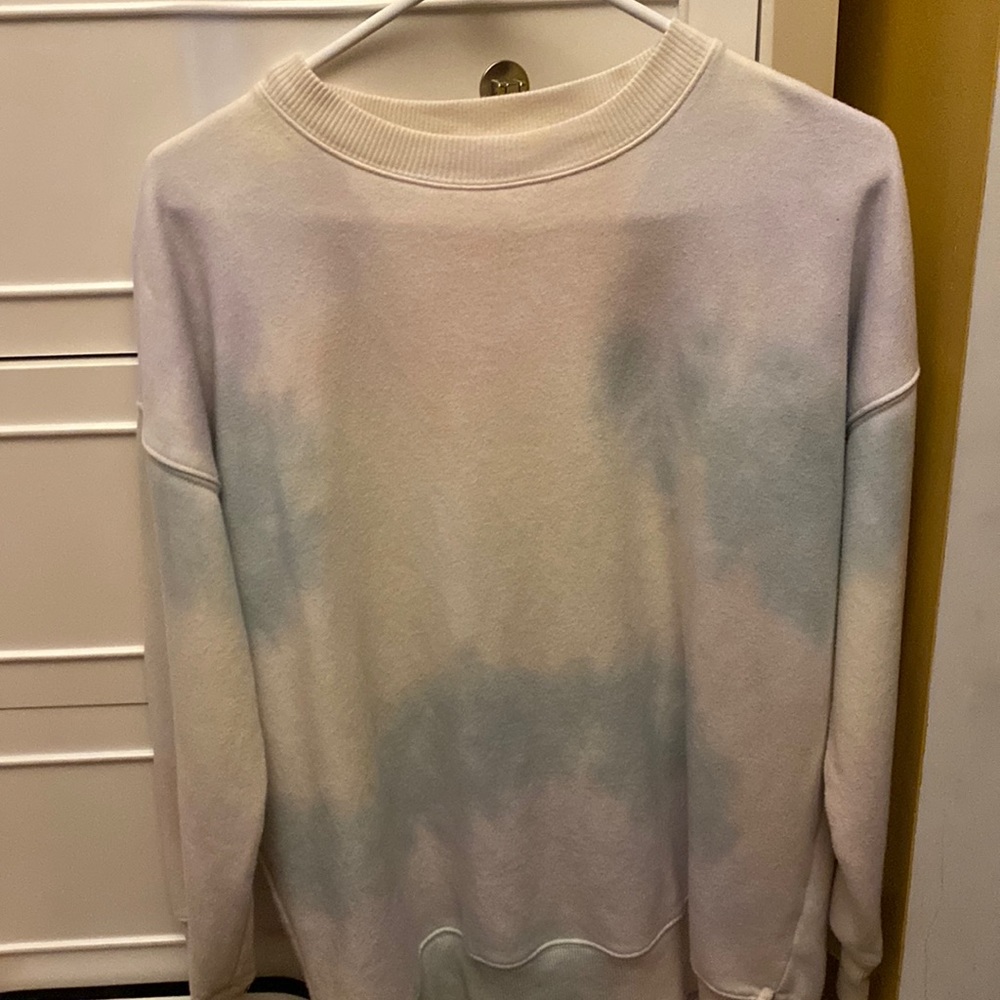 pastel tie dye oversized crewneck